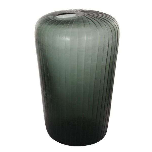 Стеклянная ваза с листьями лотоса зелено-голубая L h31,5 см 46741 SHISHI