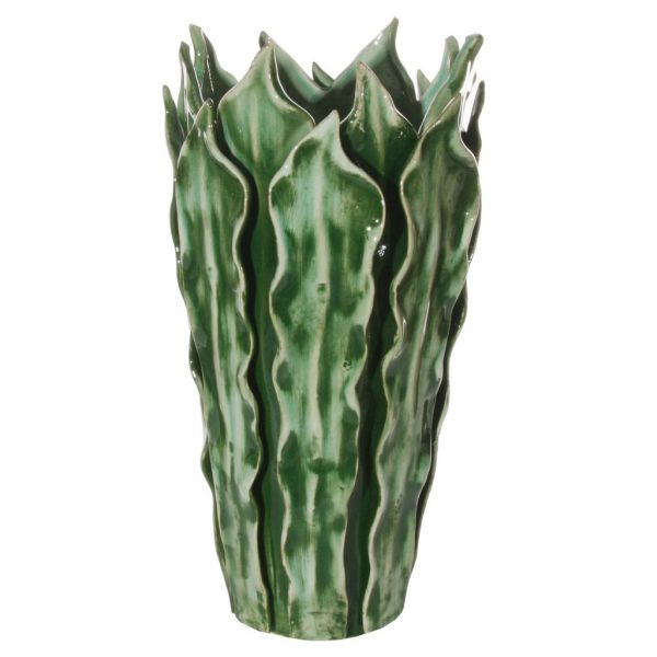 Керамическая ваза с листьями зеленого цвета h41 см 47408 SHISHI