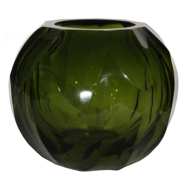 Ваза с хрустальным шаром неровной огранки зеленого цвета d17;h15 см 50287 SHISHI