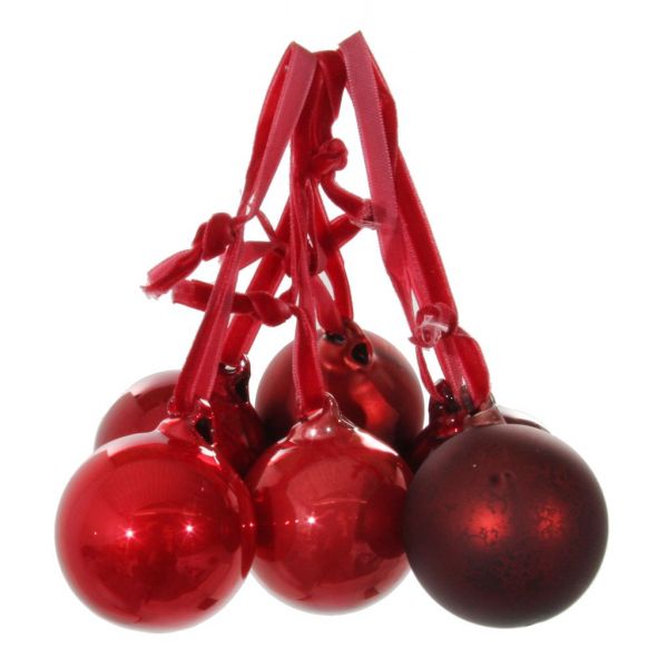 Стеклянный шар красный mix6 5 см 51659 SHISHI