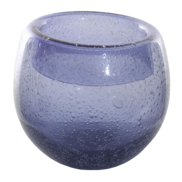Стеклянная ваза с пузырьками синего цвета d18;h18 см 53224 SHISHI