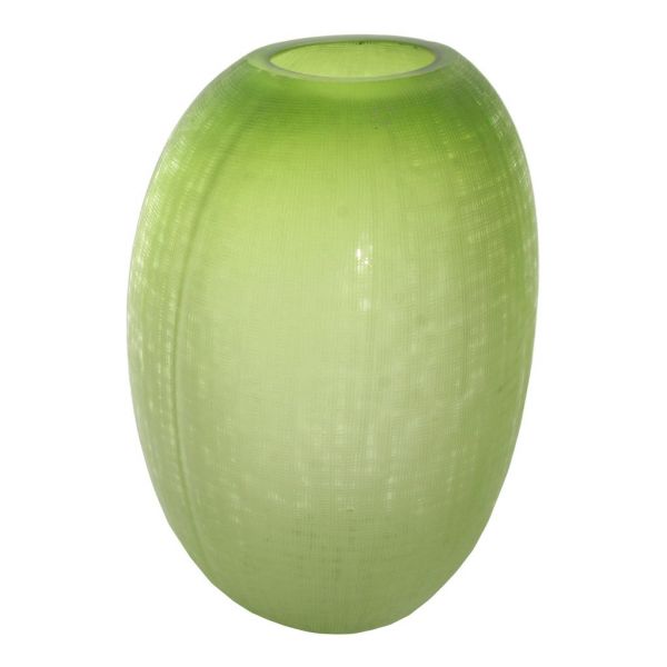 Стеклянная ваза для фасоли с зеленой подкладкой d20;h28 см 53230 SHISHI