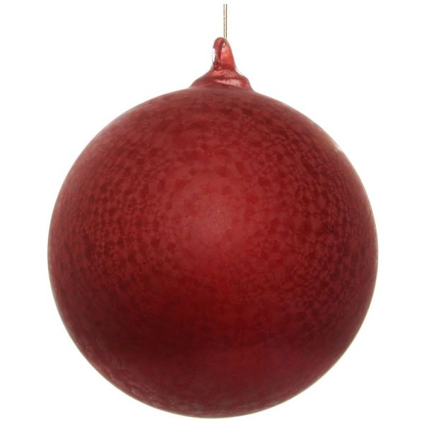 Стеклянный шар матовый прозрачный коврик красный 12 см 54179 SHISHI