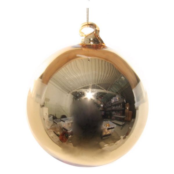 Стеклянный шар блестящий светло-золотой 8 см 54198 SHISHI
