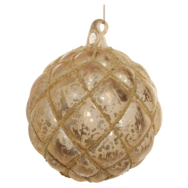 Стеклянный бархатный шар золотой коврик античные золотые бусины линии 10 см 54547 SHISHI