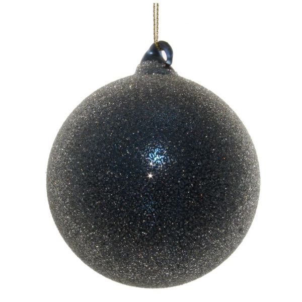 Стеклянный шарик засахаренный синий 8 см 54646 SHISHI