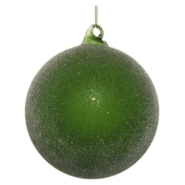 Стеклянный шар зеленый со льдом 10 см 54678 SHISHI
