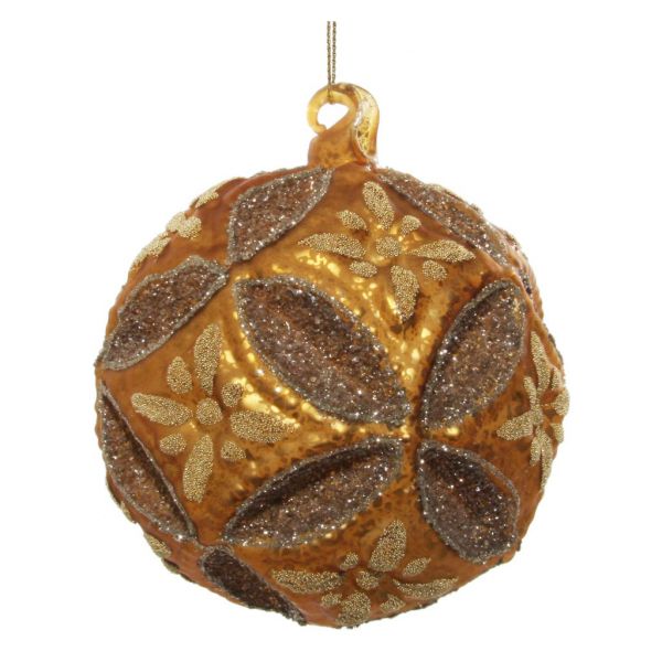 Стеклянный цветочный драгоценный камень шар золотой 12 см 54911 SHISHI