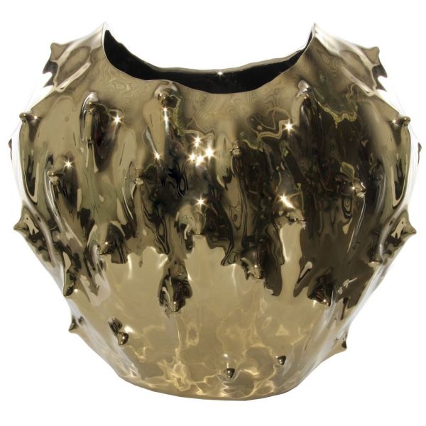 Керамическая ваза с шипами из блестящего золота 31,5x20,5x28 см 54980 SHISHI