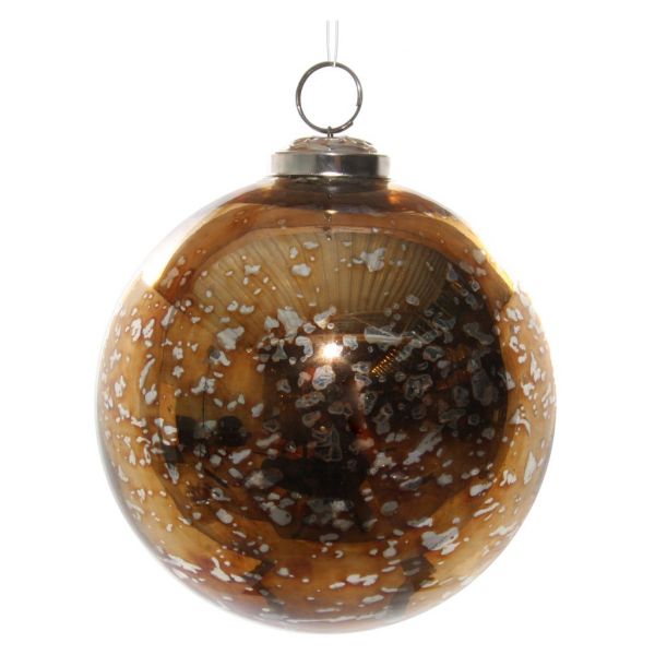 Стеклянный шар из глянцевой состаренной меди 12 см 55038 SHISHI