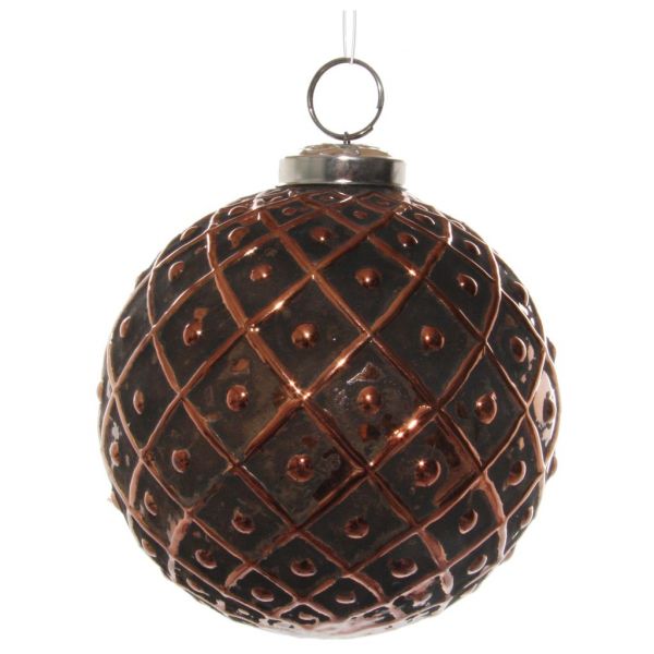 Стеклянный шар с точками из состаренной меди 10 см 55049 SHISHI