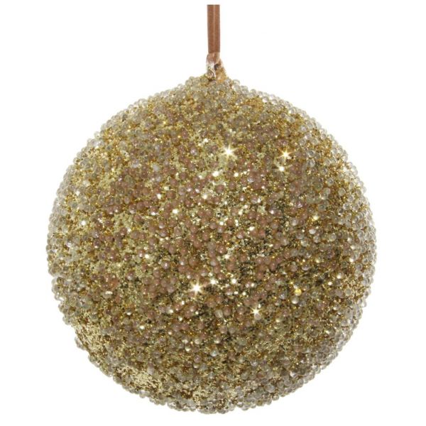 Стеклянный шар коричневый золотой блеск стеклянные бусины 10 см 55815 SHISHI