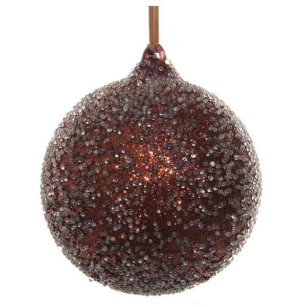 Стеклянный шар коричневый блестящий стеклянный бисер 10 см 55817 SHISHI