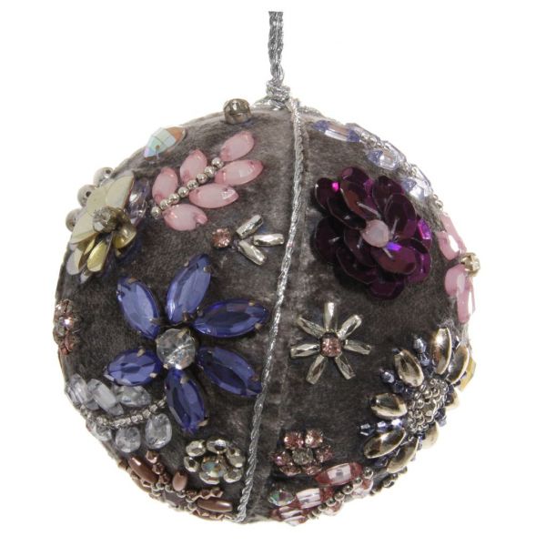 Бархатный шар розово-фиолетовые драгоценные цветы 9,5 см 55896 SHISHI