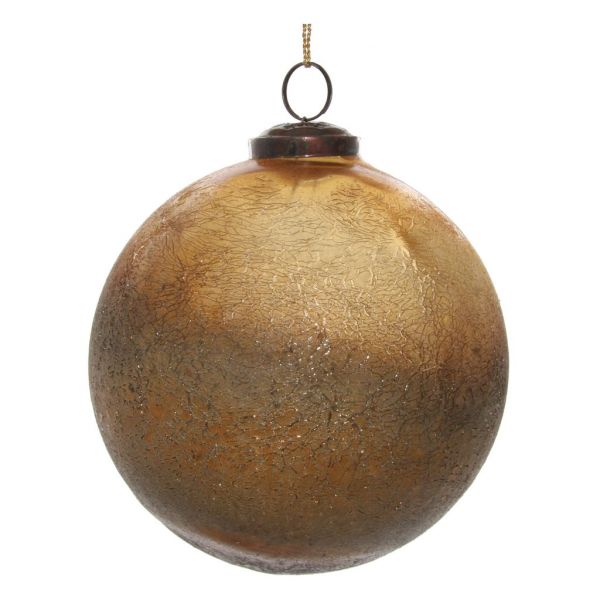 Стеклянный шар потрескивал золотом-серебром 12 см 56134 SHISHI