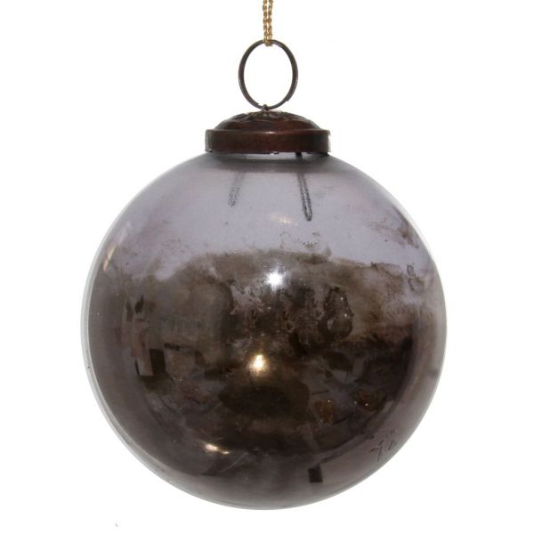 Стеклянный шар наполовину дымчато-серый 10 см 56138 SHISHI