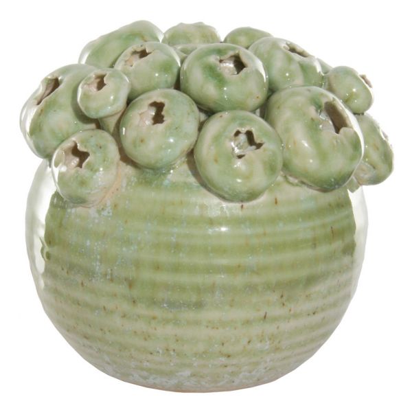 Керамическая ваза с лампочками lt зеленого цвета d11;h11 см 56531 SHISHI