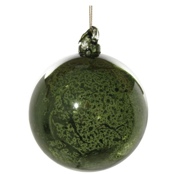 Стеклянный шар античный блестящий зеленый 8 см 56890 SHISHI