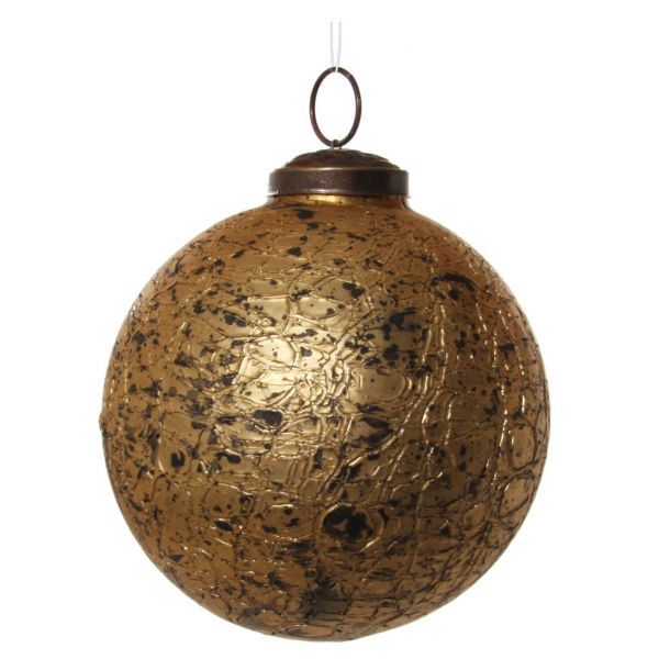 Стеклянный шар выдержанный коврик золотой 10 см 56956 SHISHI