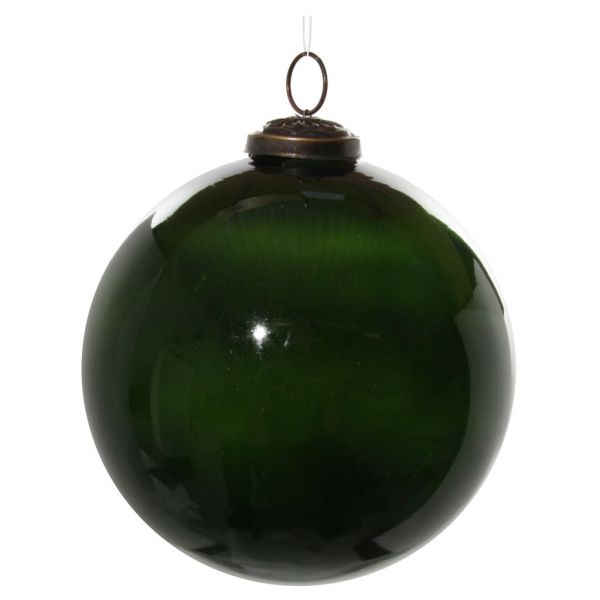 Стеклянный шар блестящий прозрачный зеленый 12,5 см 56977 SHISHI