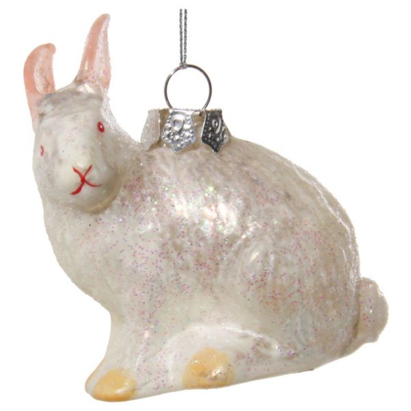 Стеклянный кролик белый 8 см 57082 SHISHI
