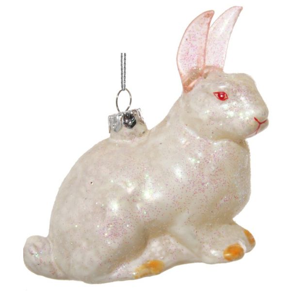 Стеклянный кролик белый 12 см 57083 SHISHI