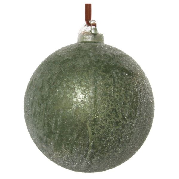 Стеклянный шар античный зеленый засахаренный 8 см 57323 SHISHI