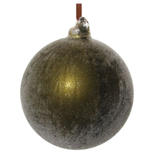 Стеклянный шар античный зеленый засахаренный 8 см 57325 SHISHI