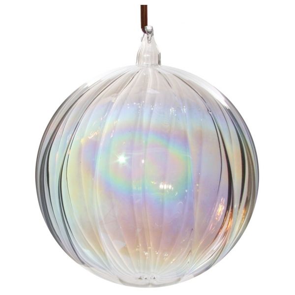 Стеклянный шар, выложенный прозрачным переливчатым 15 см 57408 SHISHI