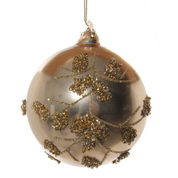 Стеклянный шар бусина из розового золота деко 8 см 57473 SHISHI