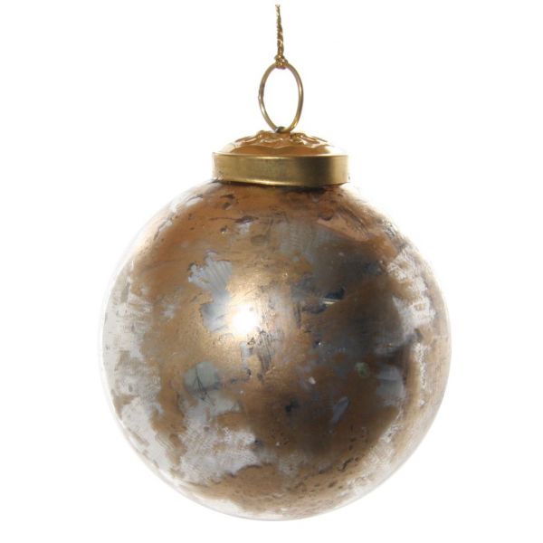 Стеклянный шар серебряный позолоченный 7 см 57625 SHISHI