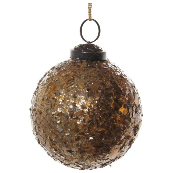 Стеклянный шар с коричневыми хлопьями 7 см 57631 SHISHI