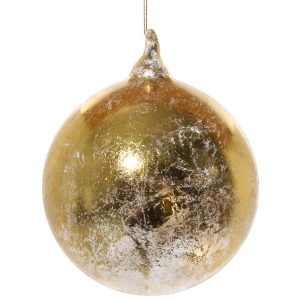 Стеклянный шар прозрачный с сусальным золотом 8 см 57785 SHISHI