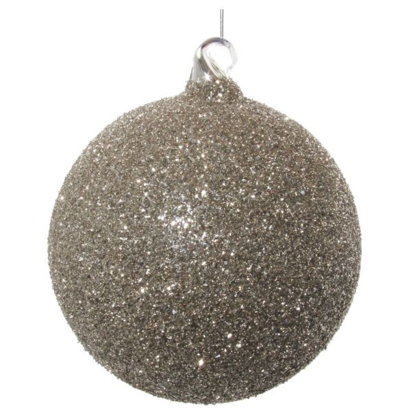 Стеклянный шар серебристый с полным серебряным блеском 12 см 57821 SHISHI