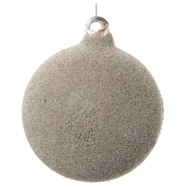 Стеклянный шар серебряный с полными серебряными бусинками 8 см 57822 SHISHI