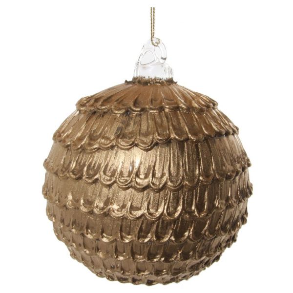 Стеклянный шар прозрачный с золотой краской конусные весы 10 см 57866 SHISHI