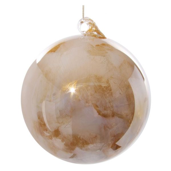 Стеклянный шар светло-золотой блеск мрамора 12 см 57968 SHISHI