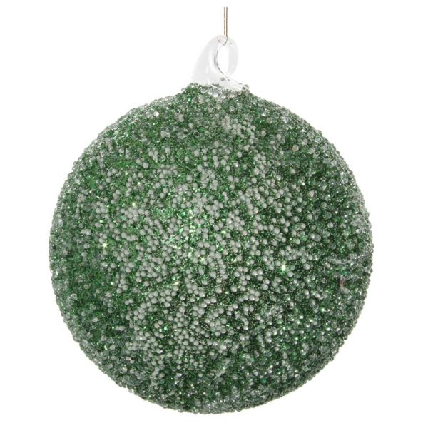 Стеклянный шар зеленый блеск из бисера 10 см 57973 SHISHI