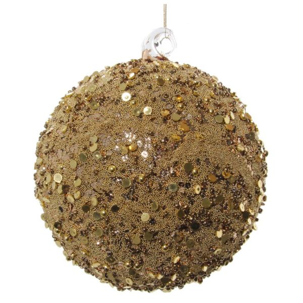 Стеклянный шар античный коричневый коврик с золотым бисером 12 см 57983 SHISHI