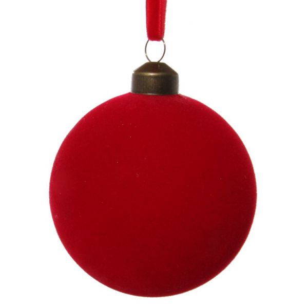 Стеклянный шар красный бархат 8 см 58028 SHISHI