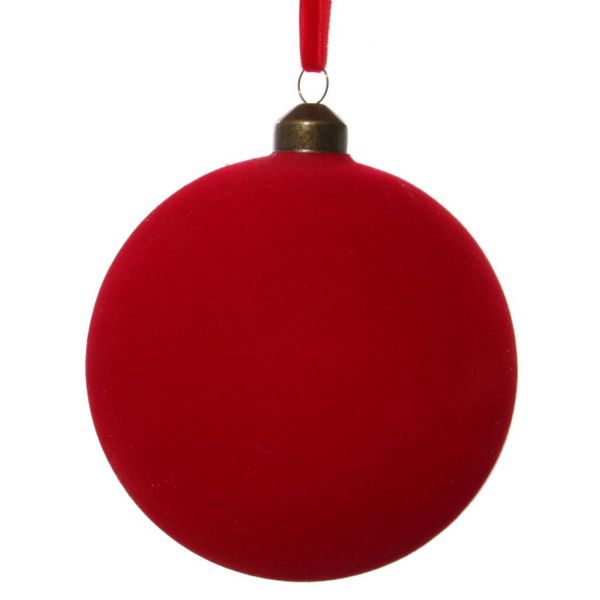 Стеклянный шар красный бархат 12 см 58030 SHISHI