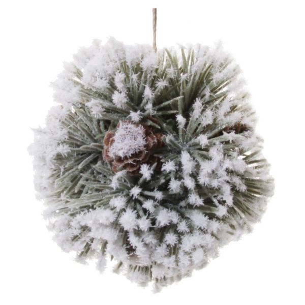 Сосновый шар со снегом 9 см 58441 SHISHI