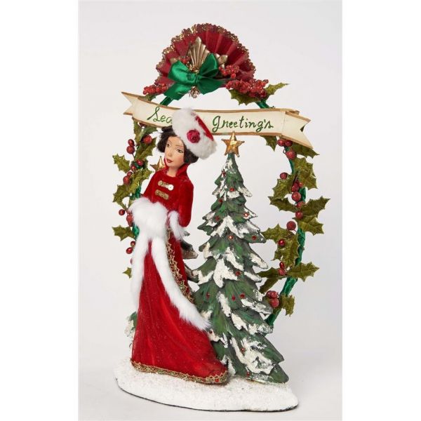 Новогодний декор рождественская леди в лесу 41 см KC 28-028731 KATHERINE`S COLLECTION
