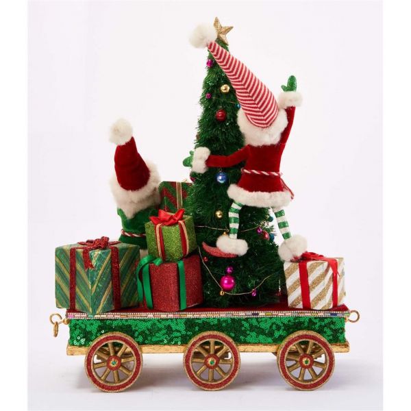 Новогодний декор рождественская повозка с эльфами 44 см KC 28-028766 KATHERINE`S COLLECTION