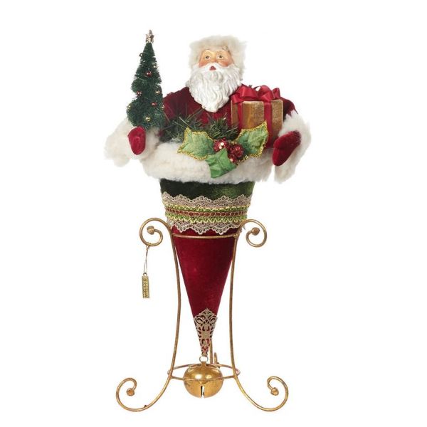 Подарок Санта Клаус в конусе с елочкой и подарками 50 см KC 28-028778 KATHERINE`S COLLECTION