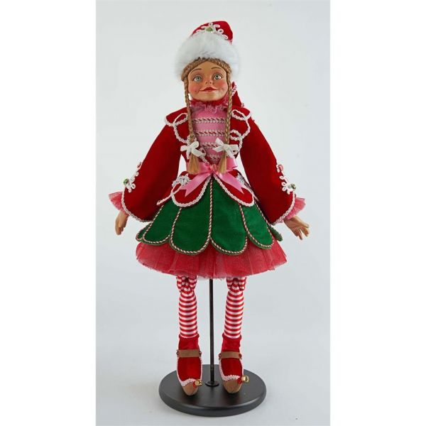 Кукла в наряде новогоднего эльфа на подставке 69 см KC 28-128119 KATHERINE`S COLLECTION