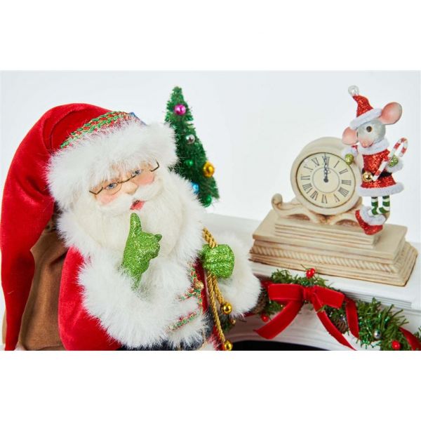 Новогодний декор Санта у камина с подарками 38 см KC 28-128171 KATHERINE`S COLLECTION
