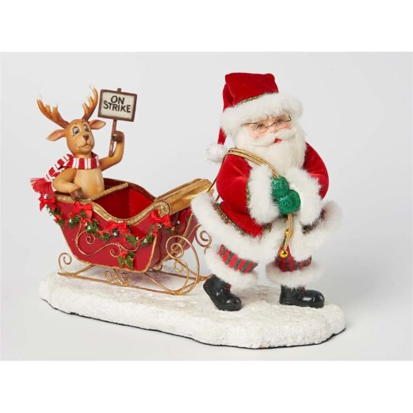 Новогодний декор Санта с санками на подставке 33 см KC 28-128247 KATHERINE`S COLLECTION
