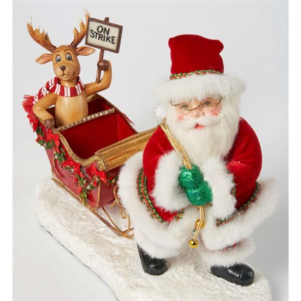 Новогодний декор Санта с санками на подставке 33 см KC 28-128247 KATHERINE`S COLLECTION