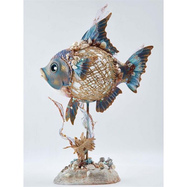 Подарок голубая рыбка на подставке 39 см KC 28-128283 KATHERINE`S COLLECTION